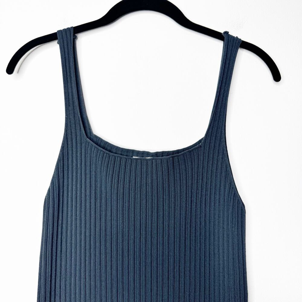 MM Lafleur Vincent Dress Medium Ribbed Jardigan Knit Midi Square Neck - Picture 3 of 10